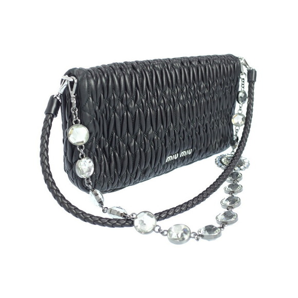 Miu Miu Crystal Shoulder Bag Black - Picture 2 of 9